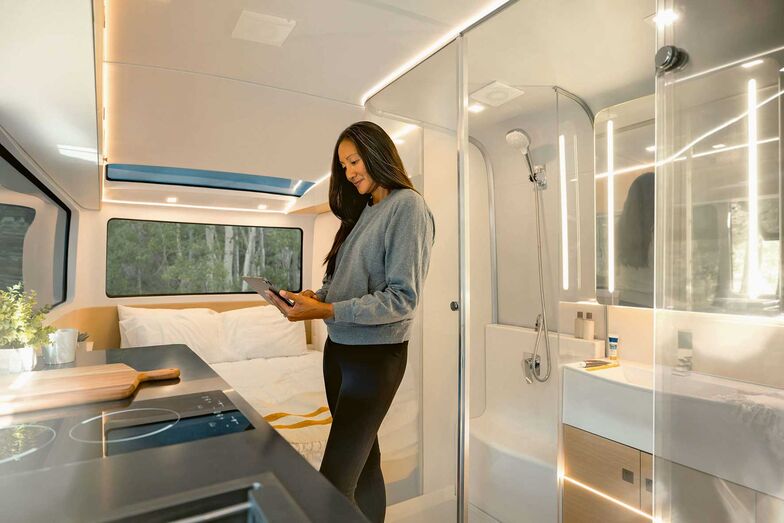 Der Pebble Flow ist ein elektrischer Caravan, der von einem Start-up in den USA entworfen wurde.