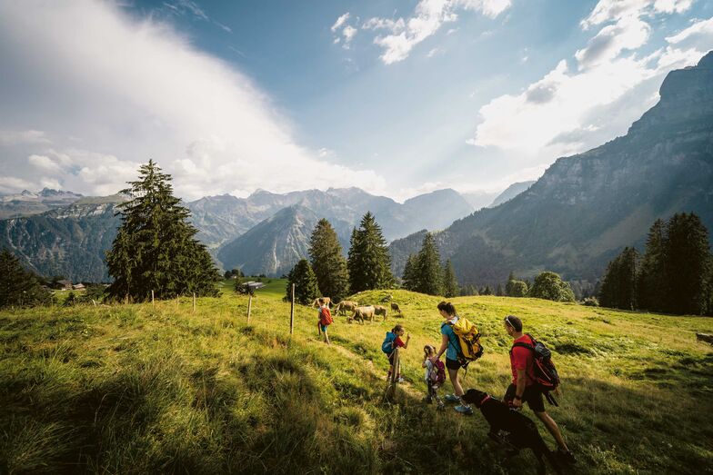 Themenwanderwege und Sagentrails für Erwachsene und Kinder bringen den Gästen das Glarnerland näher.