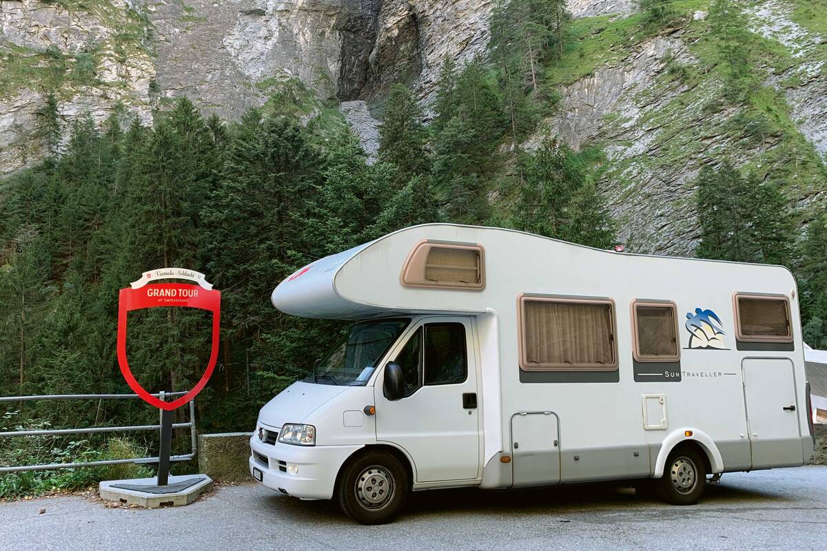 Fotohalt in der Viamala-Schlucht.